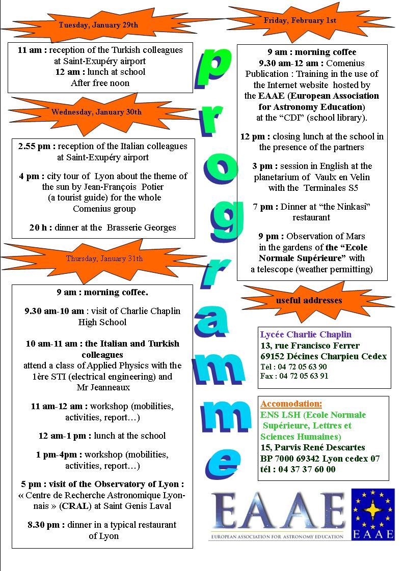 programme of the meeting