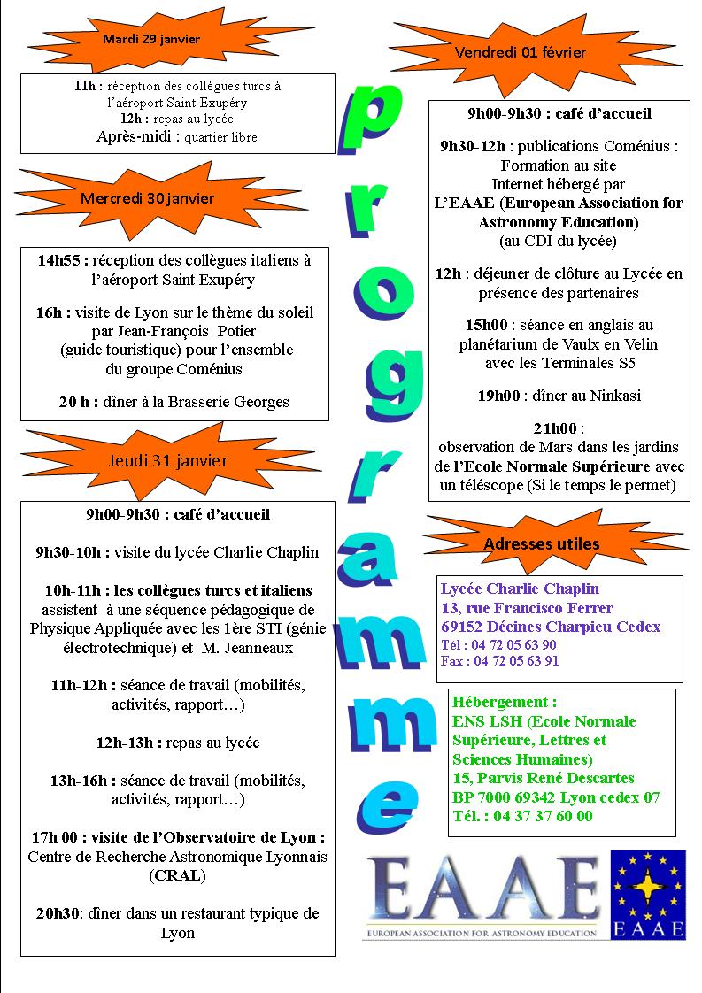 Programme de la rencontre