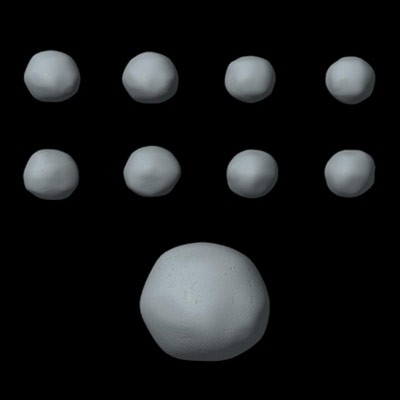 Model en 3 dimensions de Pallas 2 à partir de données fournies par Hubble