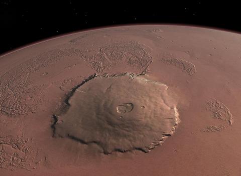 Le Mont Olympus sur Mars