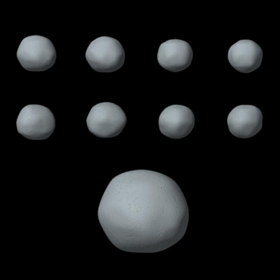 Model en 3 dimensions de Pallas 2 à partir de données fournies par Hubble