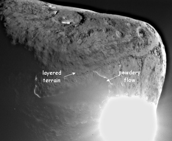 Comet Tempel  vu par Deep Impact