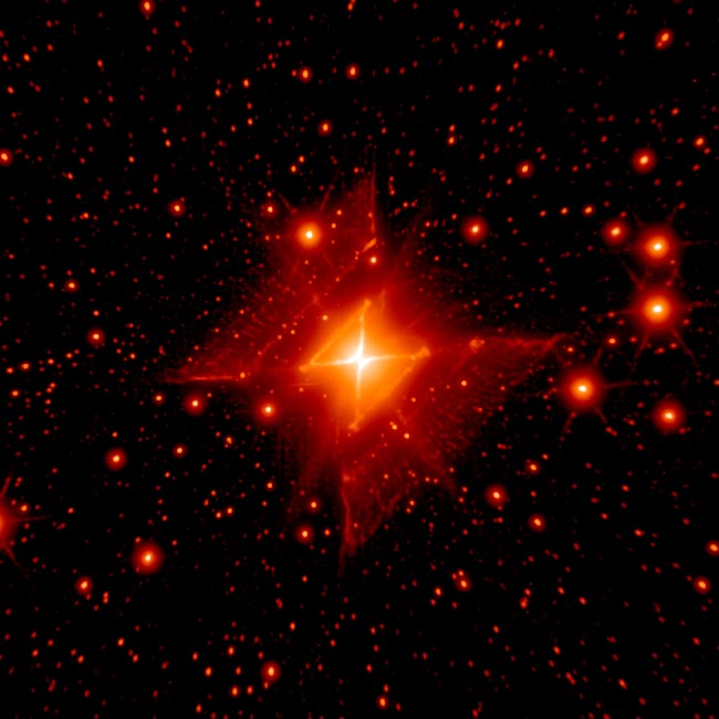 Red Square Nebula vu par Palomar et Keck