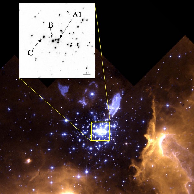 NGC3603 et A1. Vue du VLT