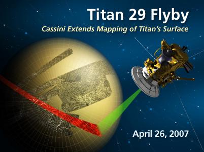 Survol de Titan par Cassini, vu d'artiste